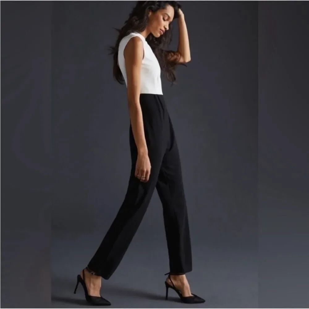 HUTCH | Black High-Waisted Slim Fit Jumpsuit Cutout Back Women’s Size 0 - Picture 2 of 12